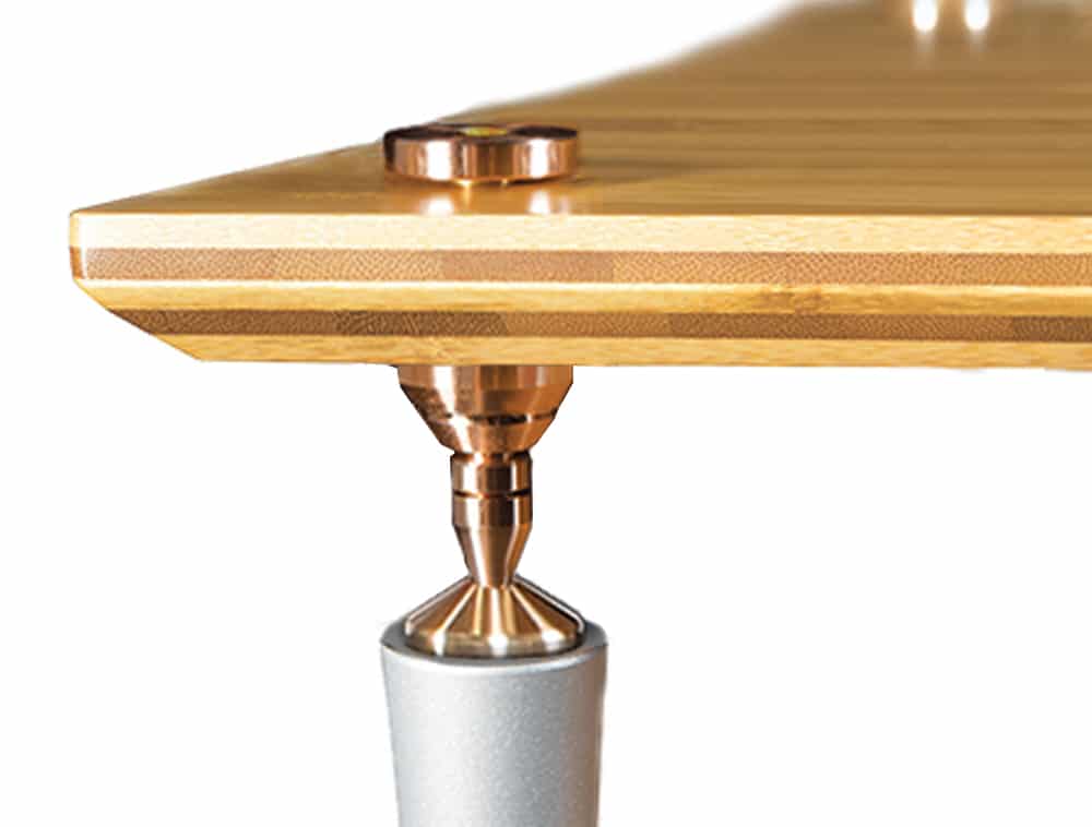 Q4 Evo HiFi shelf with chamfered edges bronze upgrade for Quadraspire HiFi racks