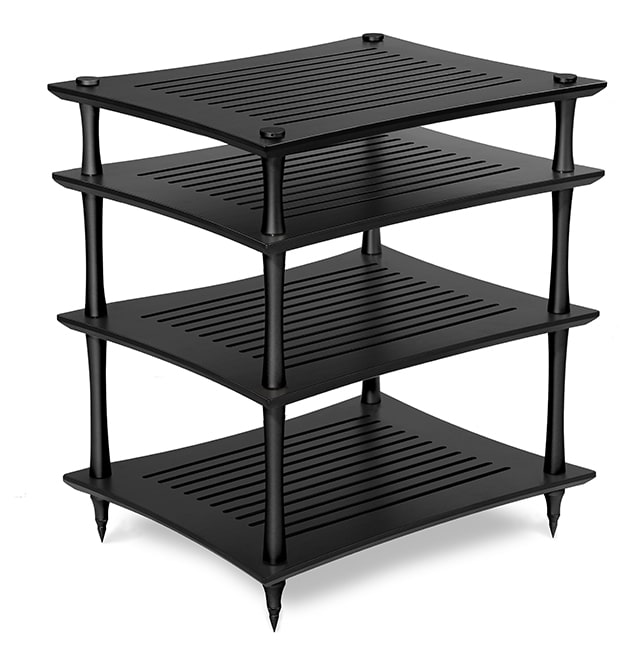 performance HiFi rack SVTL black shelves and black columns
