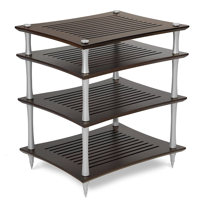 performance HiFi rack SVTL dark shelves and silver columns