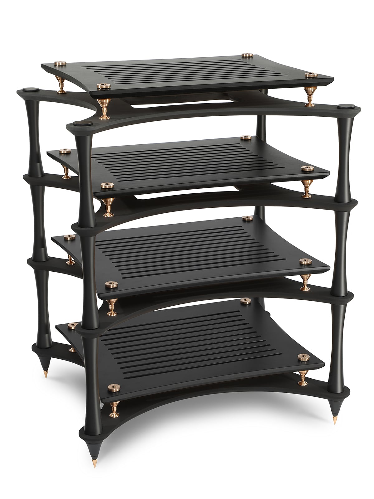 ultimate HiFi rack X-Reference with black shelves and black columns
