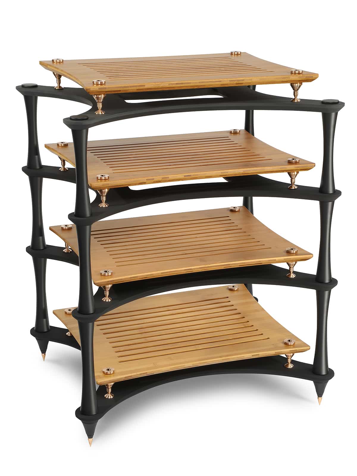 ultimate HiFi rack X-Reference with natural shelves and black columns